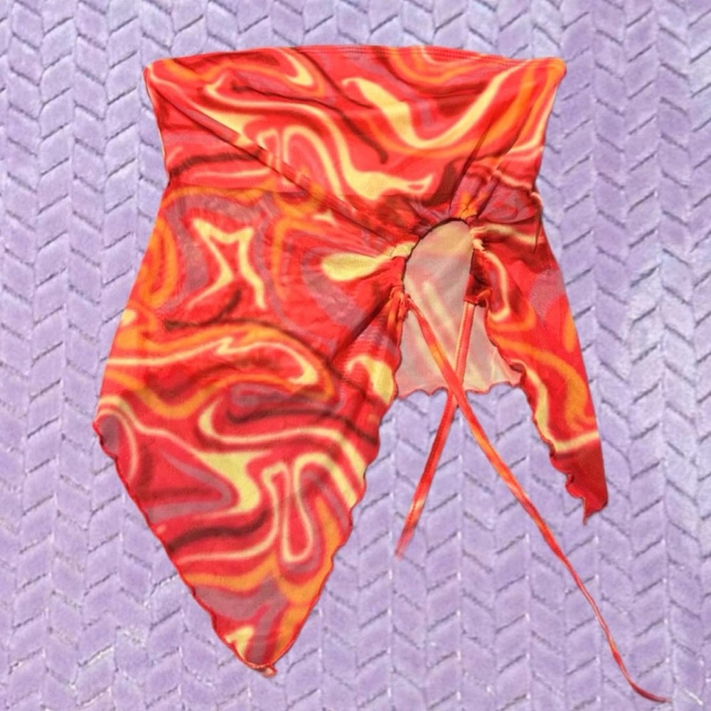 Vibrant Red and Orange Women's Crop Top